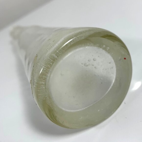 Handblown Clear Glass Bud Vase Organic Textured Surface Slim Tapered Neck - Picture 5 of 7